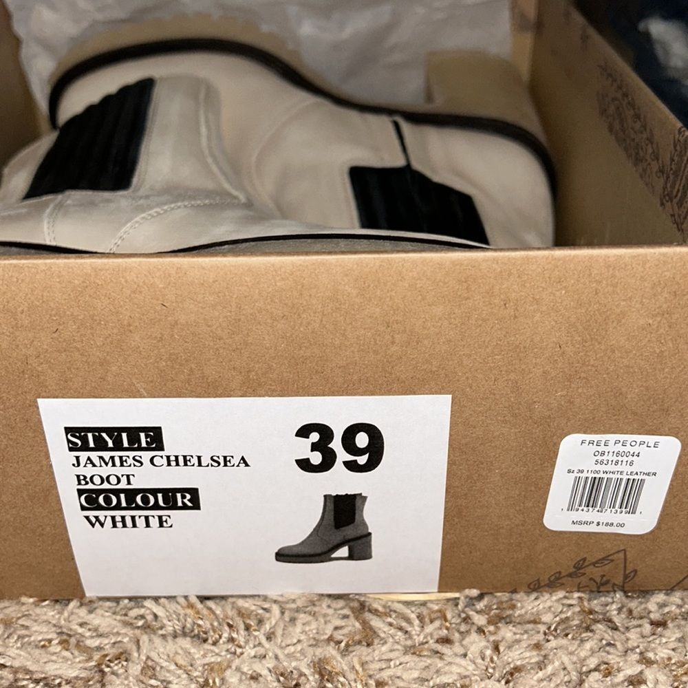 NWB Free People JAMES CHELSEA BOOT White - Picture 3 of 9